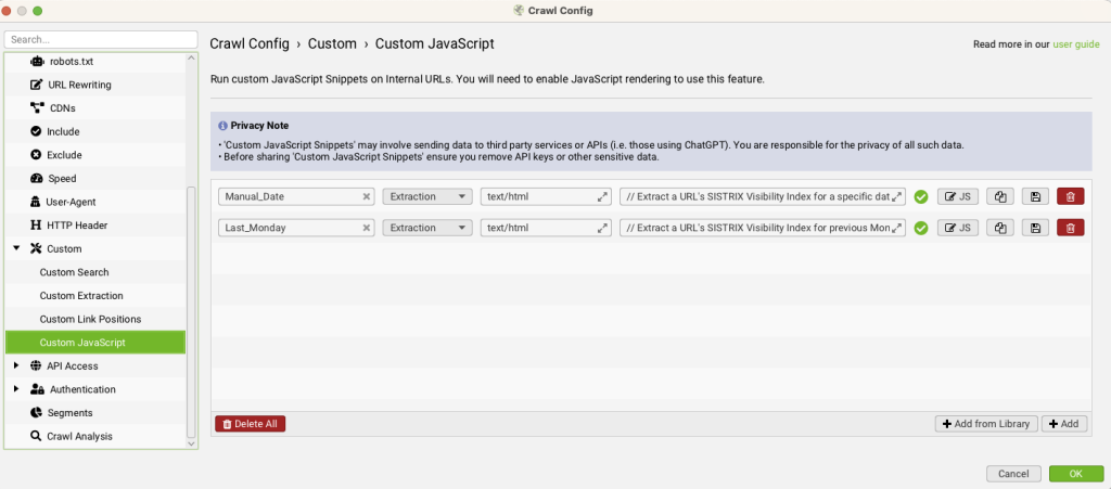 custom javascript